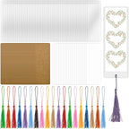 DSYIL 50 Sets Blank Bookmarks Making Kit, 50 Colorful Tassels by DSYIL