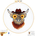 Highland Cow Embroidery Kits for Beginners Adults, Animal Hand Embroidery by Unknown