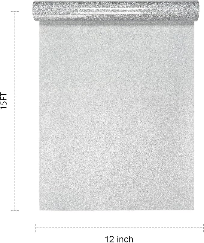 Efuncro- Sliver Glitter HTV Heat Transfer Vinyl - Image 2