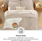 Andency Khaki Oversized King Comforter Set 120x98, Boho Oversize King Soft Warm - Image 5