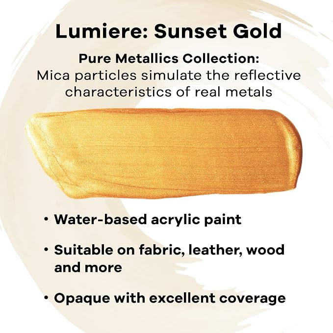 Jacquard Lumiere 2.25oz Fabric Paint Sunset Gold - Image 2