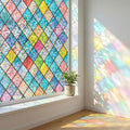 Coavas Window Privacy Film Stained Glass Window Clings 3D Rainbow Film by Coavas