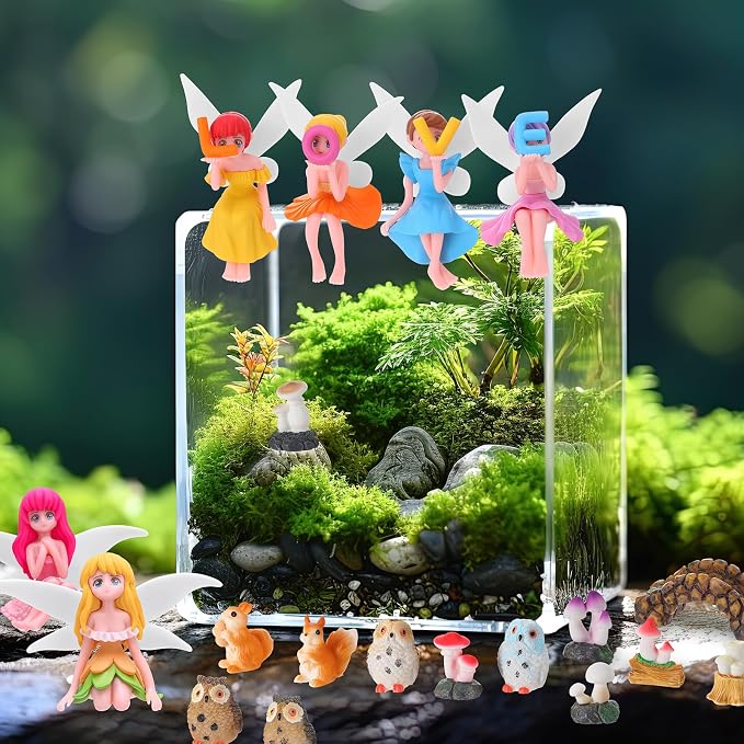 33 Pcs Fairy Garden Miniature Kit Resin Fairies Animal | Weatherproof Solid - Image 4
