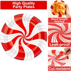 50 Guests Christmas Candy Cane Plates and Napkins Party Supplies Peppermint - Image 4