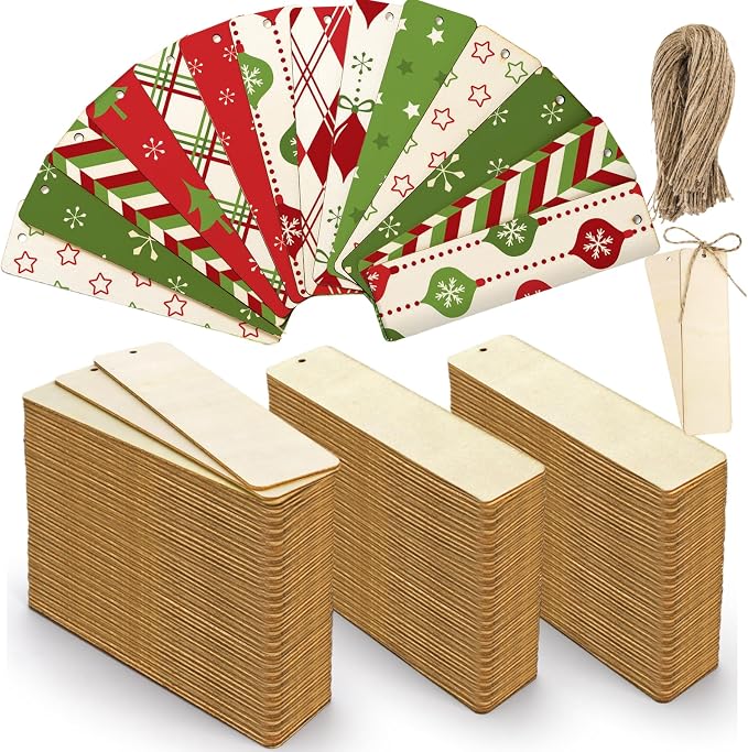 Cididu 150 Pieces Wood Blank Bookmark, DIY Wooden Craft Bookmark by Cididu