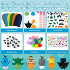 WATINC 6Pcs Hand Puppet Making Kit, Art Craft Felt Sock Puppet Toys, Creative - Image 3