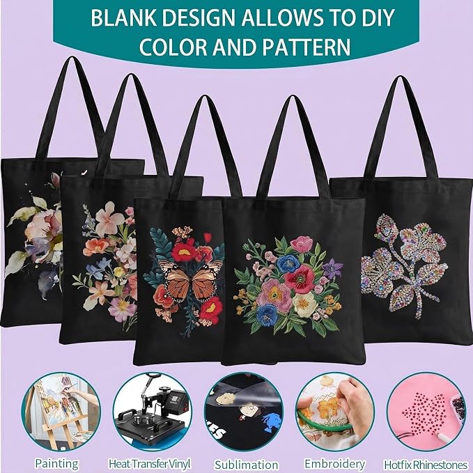 60-Pack Sublimation Blanks Tote Bags, heat transfer & HTV ready, personalized - Image 5