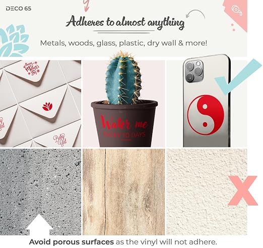 VViViD DECO65 Suede Red Permanent Adhesive Craft Vinyl - Image 4