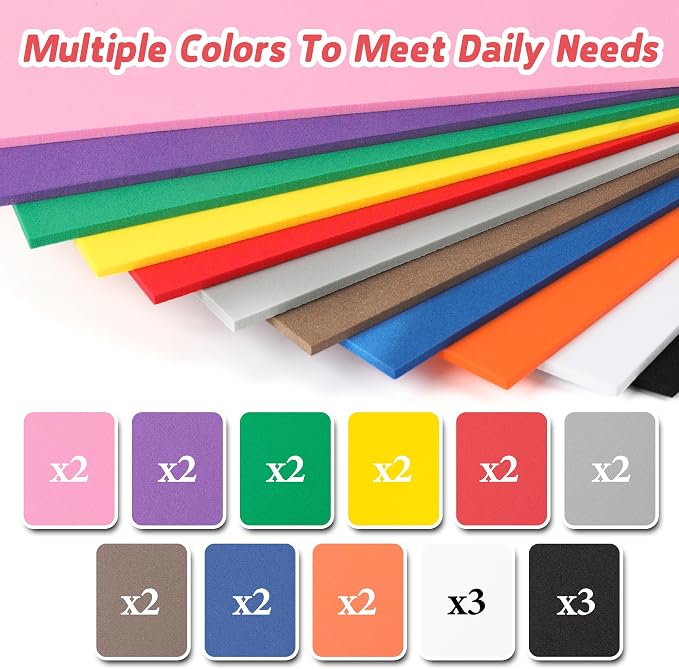 Funria 24Pcs 3mm Embroidery Foam 6" x 9" Puffy Foam - Image 4