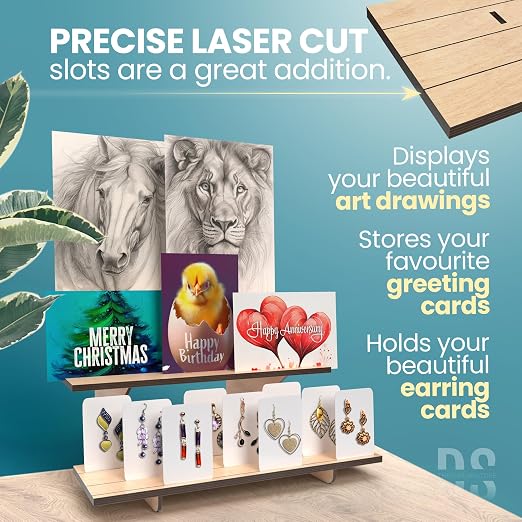 Straight Natural Wooden Tiered Display Stand, Portable Products Display Shelf - Image 6