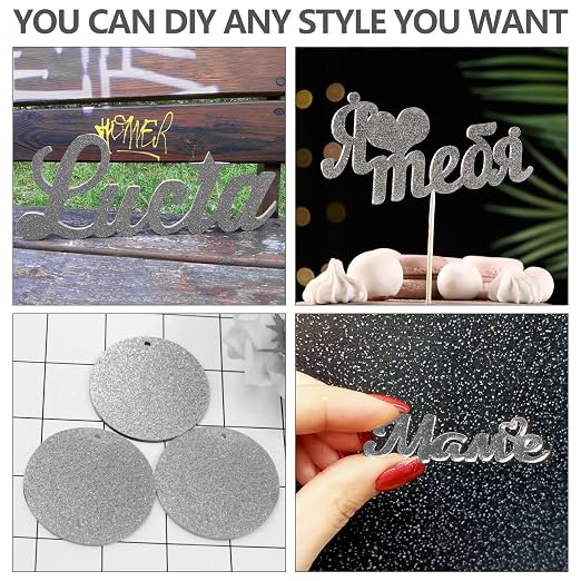 3 Pcs Glitter Silver Glossy Acrylic Sheets, 7.87 x 7.87 x 1/10 Inch Laser - Image 3