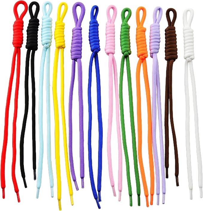 KJML DIY Paracord Keychain 12pcs Paracord Rope Keychain Braided Cord Rope Bag by KJMLDIY