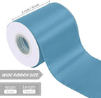 Dusty Blue 4 Inch 15 Yards Satin Wired Ribbon Easter Ribbons - Image 2