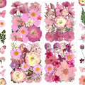 132Pcs Pink Pressed Dried Flowers and Butterfly by LUCISKY
