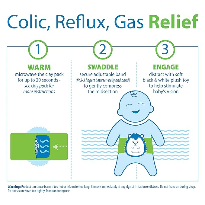 Dr. Brown’s Anti-Colic Options+ Narrow Baby Bottles, 4oz 4-Pack and Infant Gripebelt for Natural Colic Gas and Upset Stomach Relief in Babies and Toddlers, 0-3m, Hedgehog