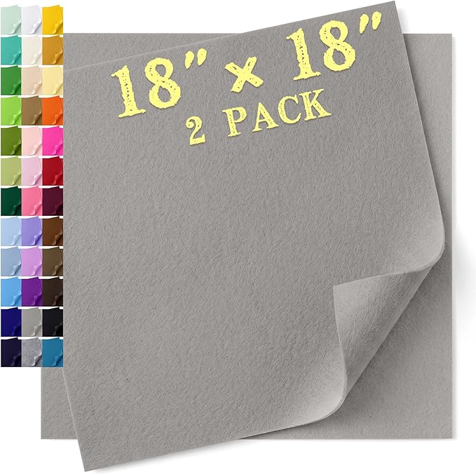 Felt Fabric Sheet 18 x 18 Inch, 1.6mm Thick | Soft and Flexible Nonwoven by MIGLORIA
