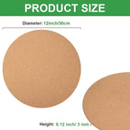 Boao 2 Pcs 12 Inch Large Cork Plant Coaster Round Cork Mat Trivet Absorbent - Image 5