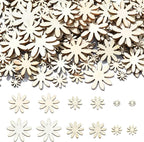 LiQunSweet 300 Pcs 6 Styles Sunflowers Daisy Flowers Unfinished Wood Cutout by LiQunSweet