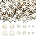 300 pcs 6 Styles Daisy Flower Theme Unfinished Wood Cutout Charms Cute Spring by Gythara