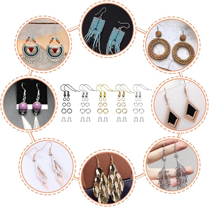 TOAOB 150pcs 5 Colors Earring Hooks Kit Hypoallergenic Ear Wires and 1000pcs - Image 5