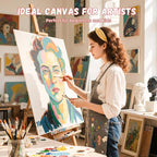 Simetufy 18 x 24 inch 5 Pcs Large Canvas Panels, Flat Painting Boards | Gesso - Image 5