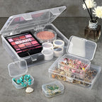 7 Pack Mixed Sizes Rectangular Mini Plastic Containers Clear Plastic Storage - Image 4