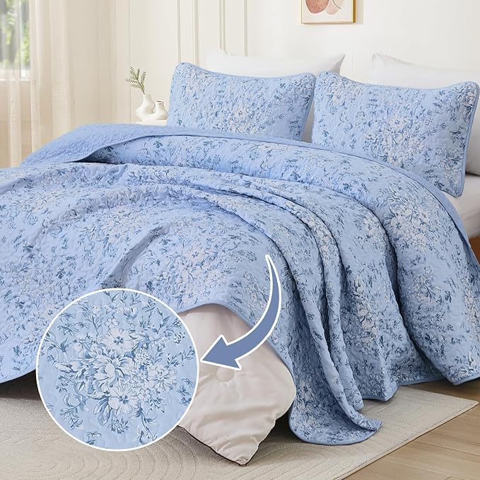 WONGS BEDDING Quilt King Size, Botanical Quilt - Image 2