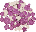 500g/1.1lb Ceramic Mosaic Tiles Mixed Shapes of Flowers, Mushrooms - Image 2