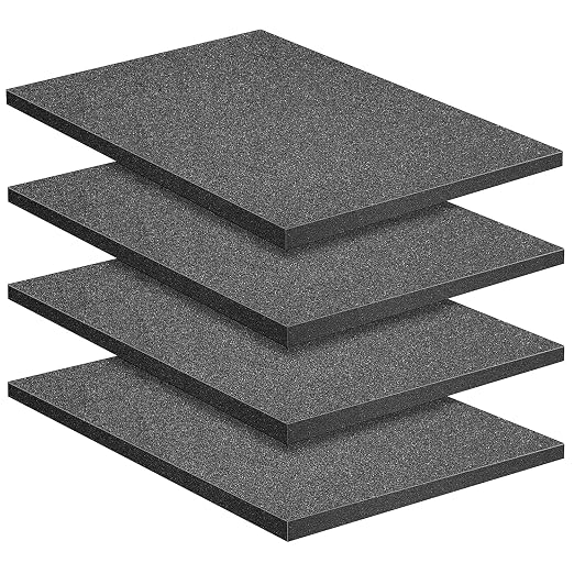 DECOHS 4 Pcs Polyurethane Foam Sheet- 16 x 12 x 1 Inch Cuttable Foam Inserts by DECOHS