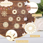 200 pcs Mixed Styles Sunflower Theme Unfinished Wood Cutout Charms Daisy Flower - Image 3