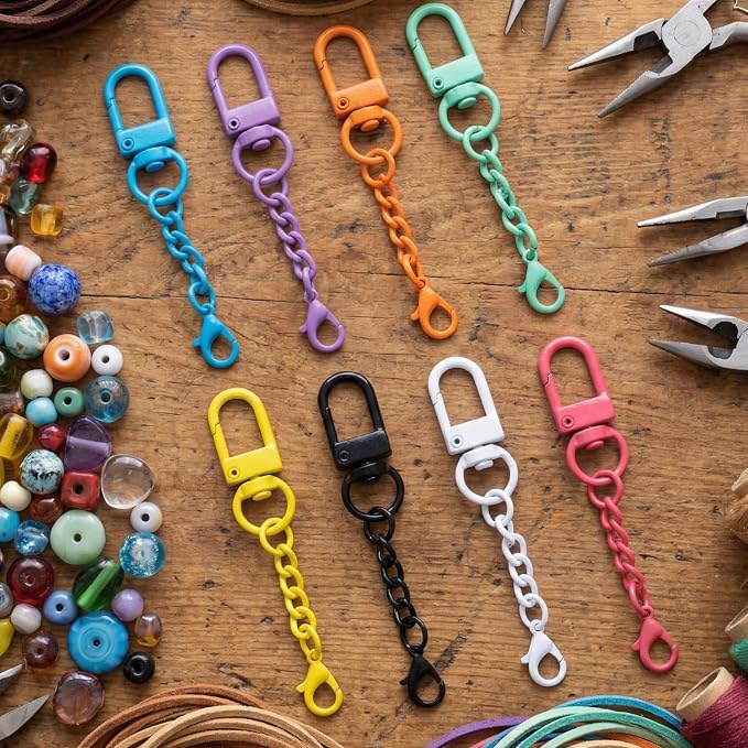 16 Pcs Metal Keychain Clip, Colorful Swivel Snap Hook - Image 6