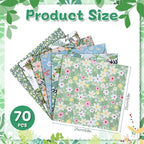70 Pcs 10 x 10 Inch Green Floral Cotton Fabric Squares, Precut Printed - Image 2