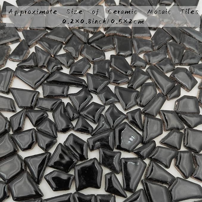 200g Ceramic Mosaic Tiles for Crafts, Irregular Stained Ceramic 0.2"x0.8" - Image 5