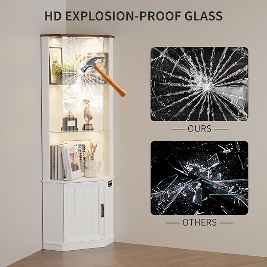 HNEBC 69" Tall Curio Display Cabinet - Image 7