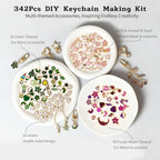 Kupor 342Pcs DIY Keychain Making Kit – 25 Keychains, Storage Box & Instruction - Image 2