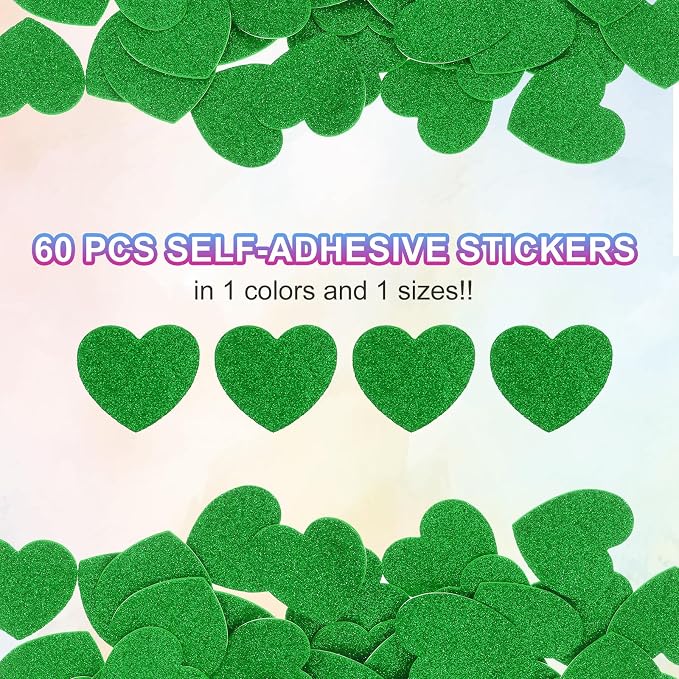 MECCANIXITY 60Pcs Glitter Foam Stickers 1 Inch Self-Adhesive Sparkly - Image 3