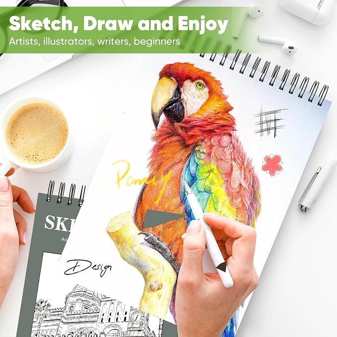 Soucolor Sketch Book 9x12, Drawing Paper Pad 68lb/100gsm Acid-Free | 100 Sheets - Image 5