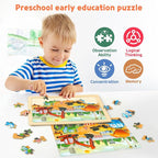 SYNARRY Wooden Puzzles for Kids Ages 4-6, 6 Packs 60 PCs Jigsaw Puzzles - Image 6