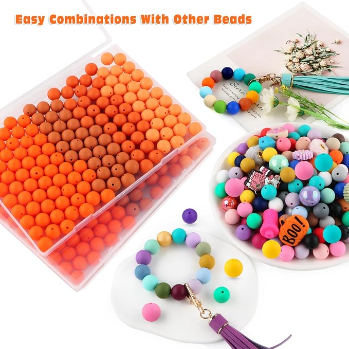 160Pcs Silicone Beads 12mm Mix Color, Bulk Silicone Beads 12mm - Image 6