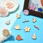 200 pcs Mixed Styles Ocean Animal Theme Undyed Wood Cutout Charms Octopus - Image 6
