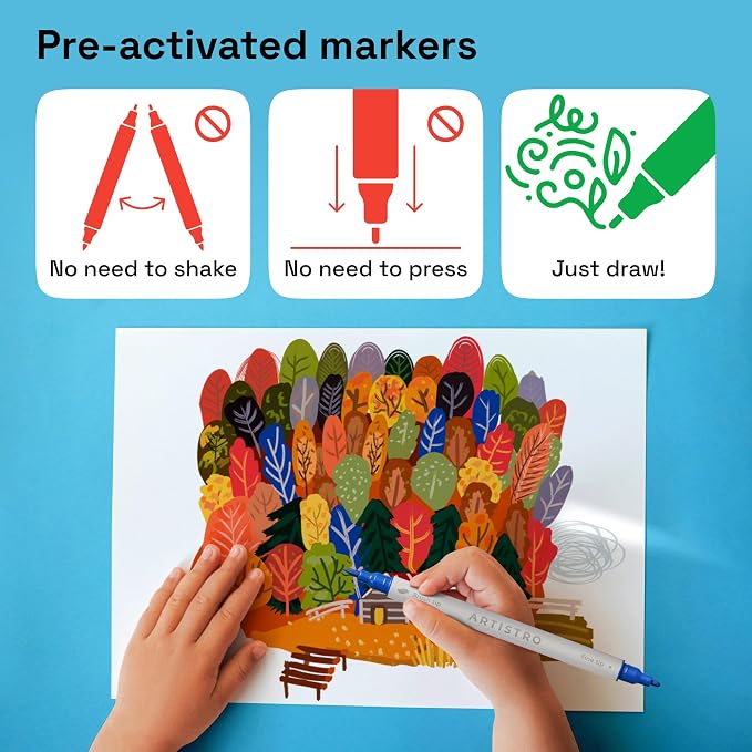 ARTISTRO Acrylic Glass Markers for Wine Glasses and Drinkware, Vibrant Dual Tip - Image 6