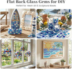 FUTUREPLUSX 1LB Iridescent Flat Glass Marbles, Vase Fillers Blue Mixed Glass - Image 6