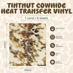 Tintnut Light Brown Cowhide Heat Transfer Vinyl, easy cut & weed, stretch - Image 2