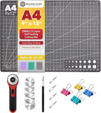 Mandala Crafts Self-Healing Cutting Mat Set – 9" x 12" A4 Black Gray by MandalaCrafts