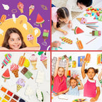 40Pcs Ice Cream Unfinished Wooden 8 Style Cutouts Ornaments DIY Craft Paintable - Image 3