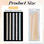 240PCS/6 Packs Lace Transparent Stickers, Vintage PET Lace Scrapbooking - Image 2