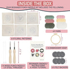 Emri Lane Punch Needle Kit – 6 Floral Design Punch Needle Embroidery Kit w/Monk - Image 4