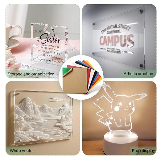 Lovemolly 8-Pack 12×12 Inch Colored Acrylic Sheets, 1/8″ Thick Opaque - Image 5