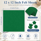 12"x12" Felt Sheets for Crafts, 2mm Stiff Felt Fabric Kelly Green | 2mm Thick - Image 3