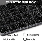 32000Pcs Black Rhinestones for Bedazzling, Flat Back Resin Gem Rhine Stone - Image 3